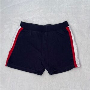 Navy Blue Shorts with Red and White Stripes